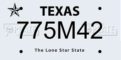 775M42 Texas License Plate