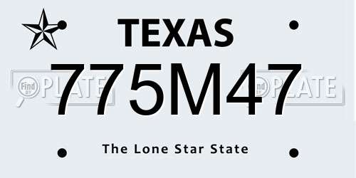 775M47 Texas License Plate