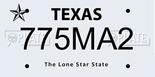 775MA2 Texas License Plate