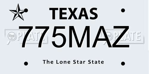 775MAZ Texas License Plate