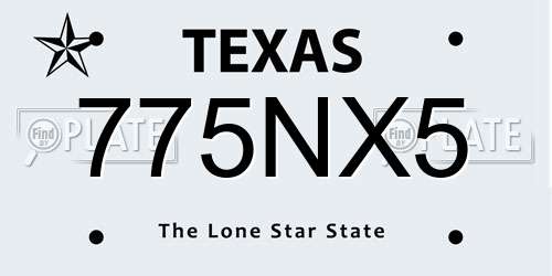 775NX5 Texas License Plate