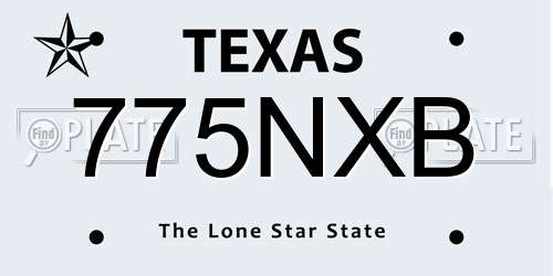 775NXB Texas License Plate