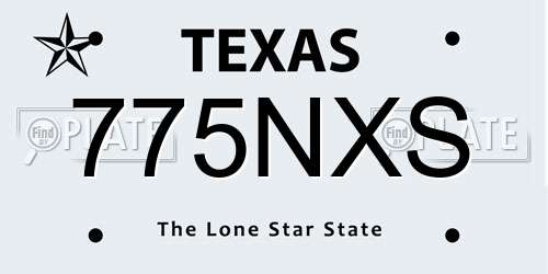 775NXS Texas License Plate