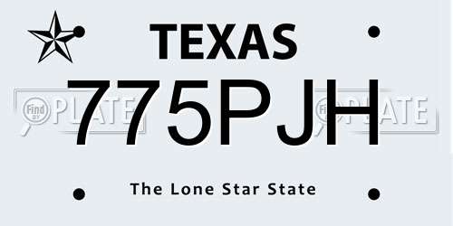 775PJH Texas License Plate