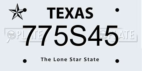 775S45 Texas License Plate