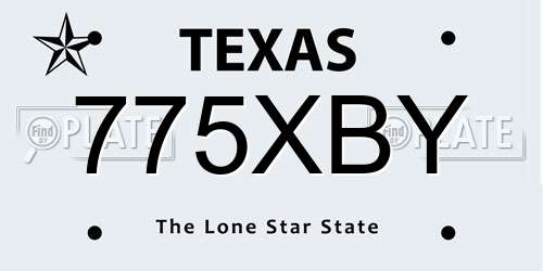 775XBY Texas License Plate