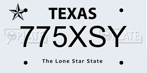 775XSY Texas License Plate