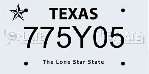 775Y05 Texas License Plate