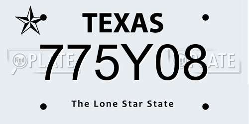 775Y08 Texas License Plate