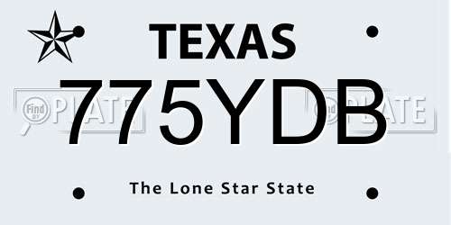 775YDB Texas License Plate