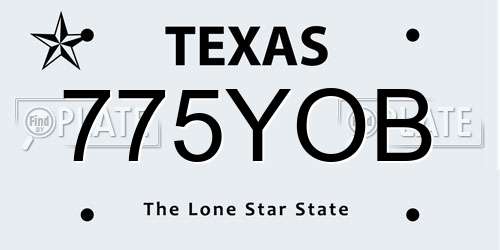 775YOB Texas License Plate
