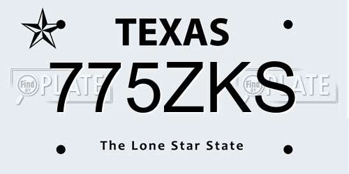775ZKS Texas License Plate