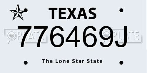 776469J Texas License Plate