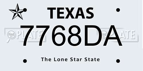 7768DA Texas License Plate