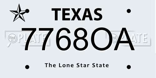 7768OA Texas License Plate
