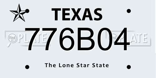 776B04 Texas License Plate