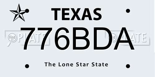 776BDA Texas License Plate
