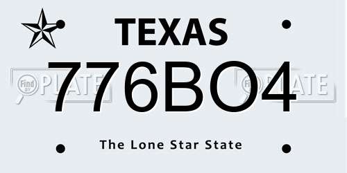 776BO4 Texas License Plate
