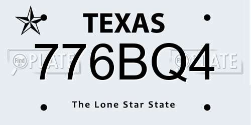 776BQ4 Texas License Plate