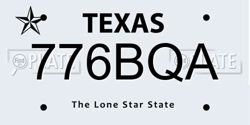 776BQA Texas License Plate