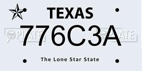 776C3A Texas License Plate