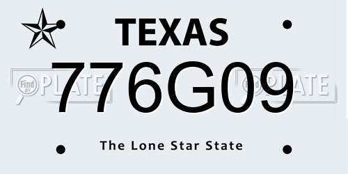 776G09 Texas License Plate