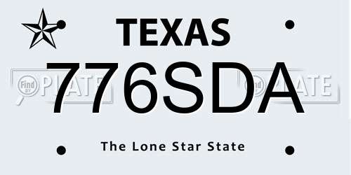 776SDA Texas License Plate