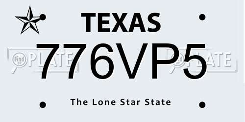 776VP5 Texas License Plate