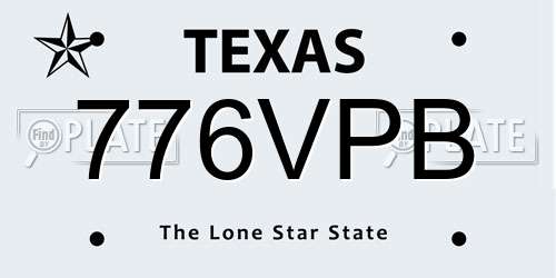 776VPB Texas License Plate