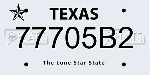 77705B2 Texas License Plate