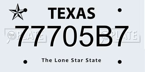77705B7 Texas License Plate