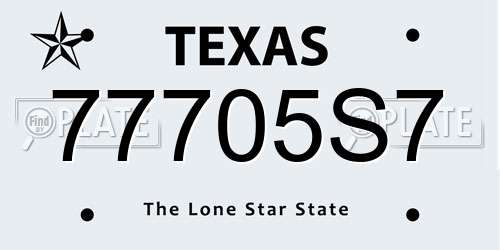 77705S7 Texas License Plate