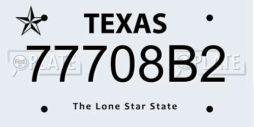 77708B2 Texas License Plate