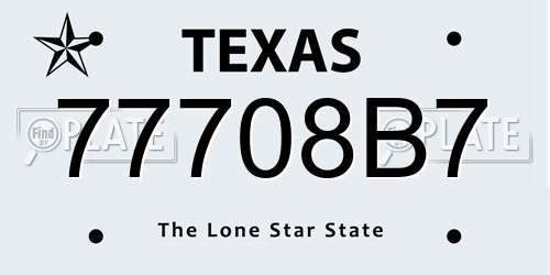 77708B7 Texas License Plate