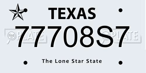 77708S7 Texas License Plate