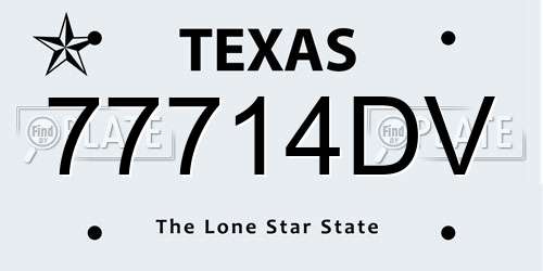 77714DV Texas License Plate