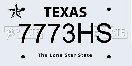7773HS Texas License Plate