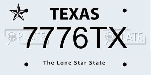 7776TX Texas License Plate