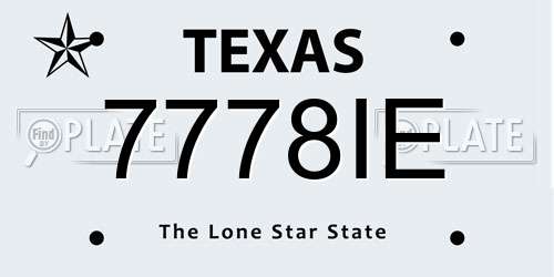 7778IE Texas License Plate