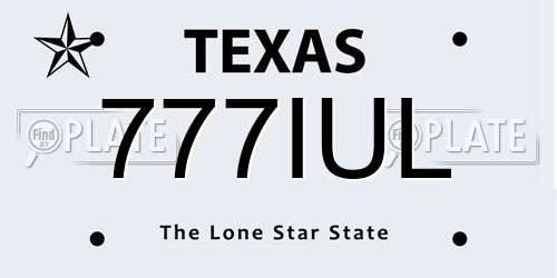 777IUL Texas License Plate