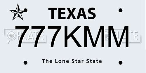 777KMM Texas License Plate