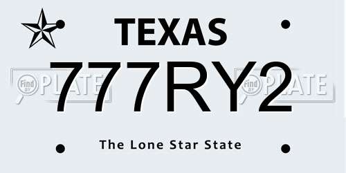 777RY2 Texas License Plate