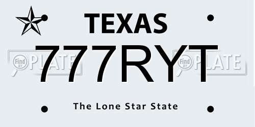 777RYT Texas License Plate