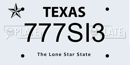 777SI3 Texas License Plate