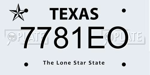7781EO Texas License Plate
