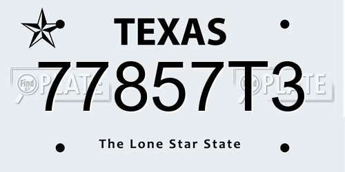 77857T3 Texas License Plate