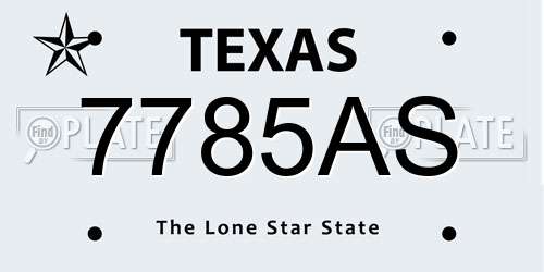 7785AS Texas License Plate