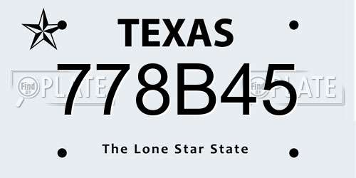 778B45 Texas License Plate