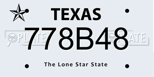778B48 Texas License Plate