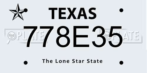 778E35 Texas License Plate